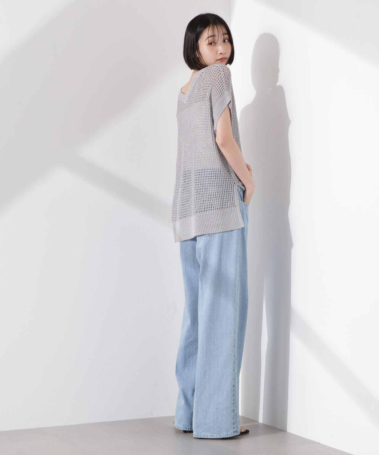 ラメメッシュノースリーブニット (セットアップ可) 6735122339