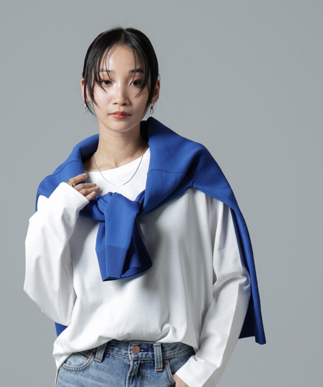 サイドスリットロングスリーブTシャツ 6735123306