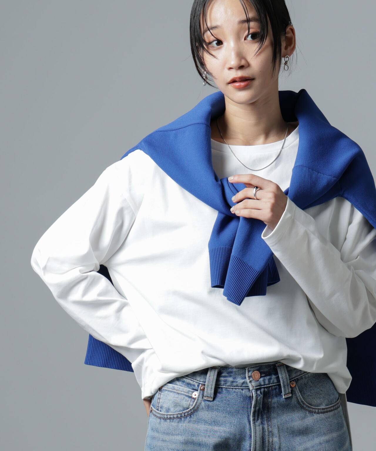 サイドスリットロングスリーブTシャツ 6735123306