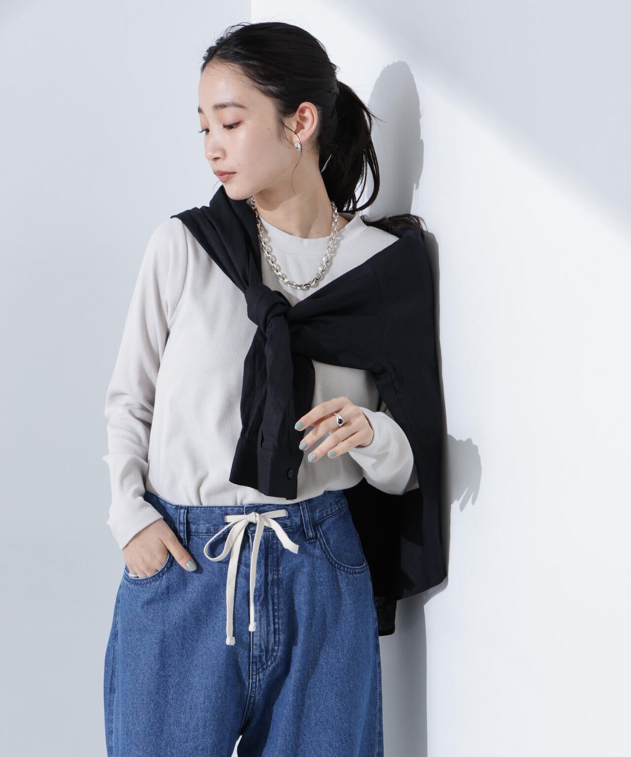 抗菌防臭リブロングスリーブTシャツ 6735123307