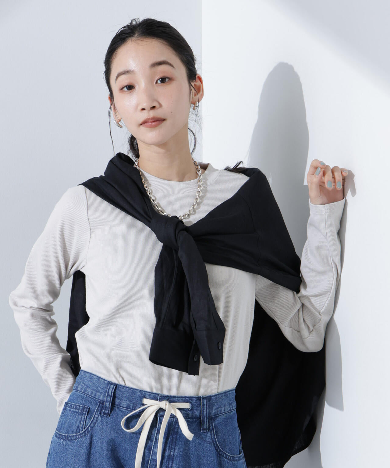抗菌防臭リブロングスリーブTシャツ 6735123307