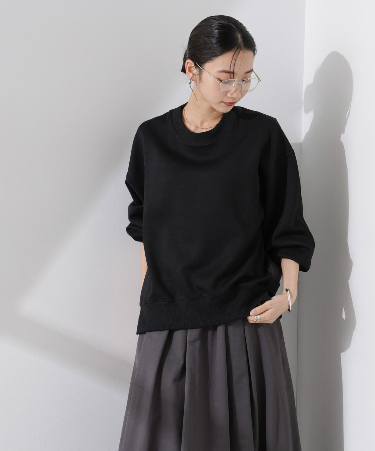 布帛コンビポンチカットトップス 6735123309