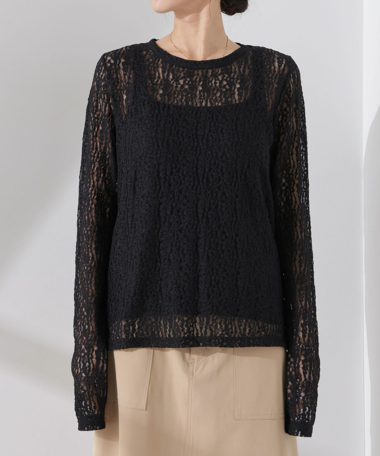 シアーレースカットトップス 6735123311