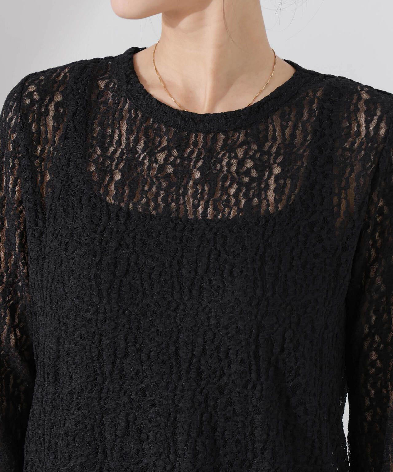 シアーレースカットトップス 6735123311