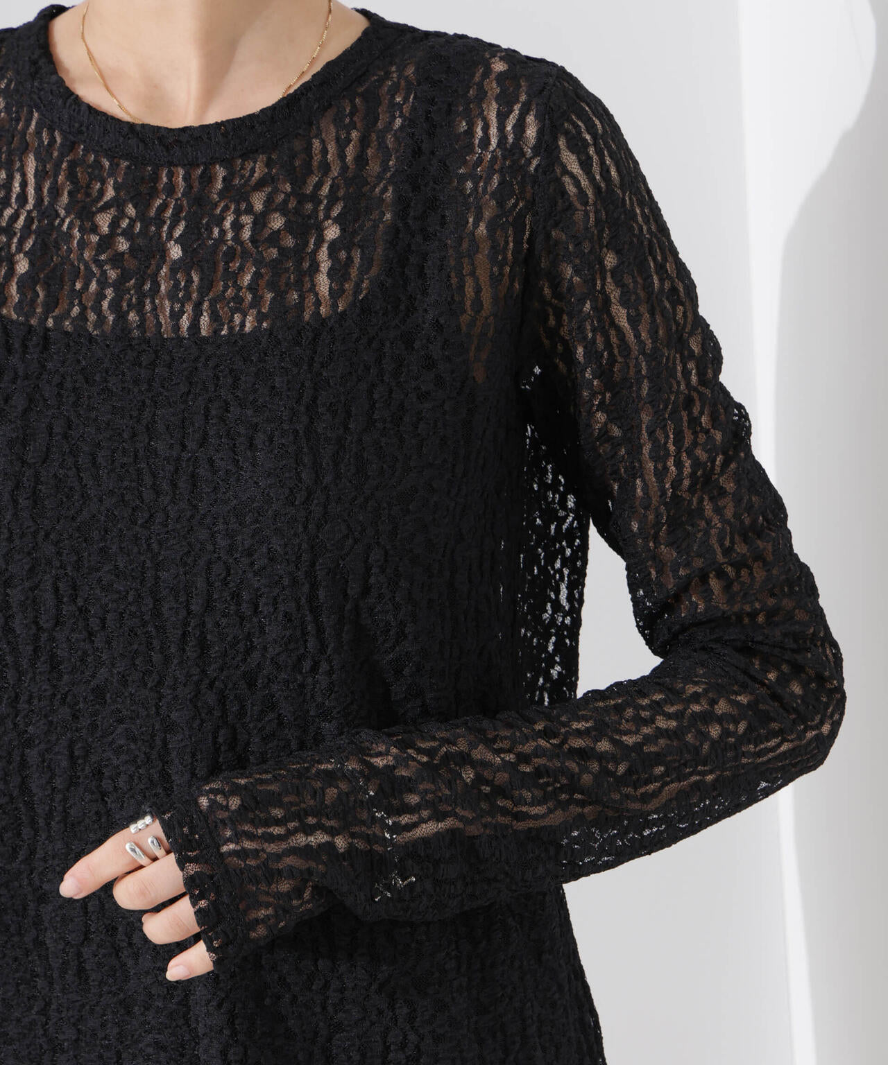 シアーレースカットトップス 6735123311