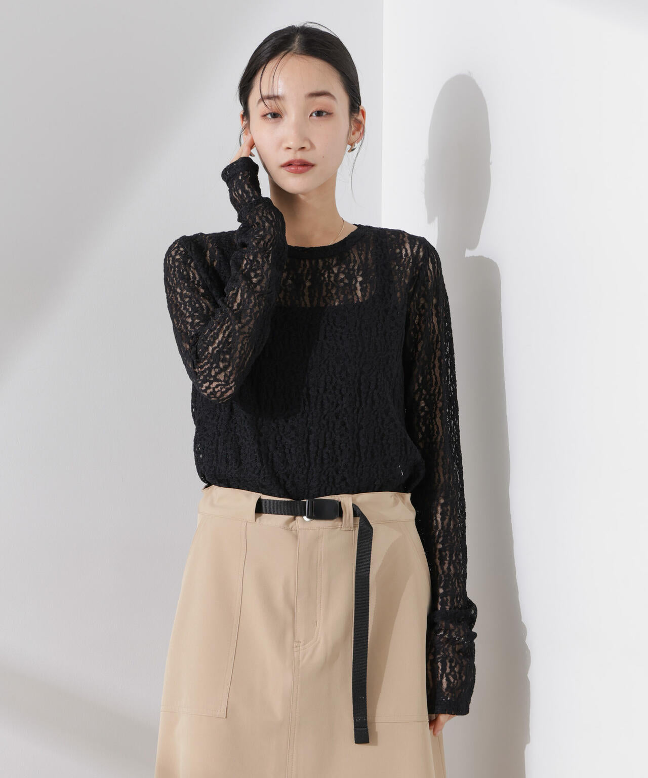 シアーレースカットトップス 6735123311