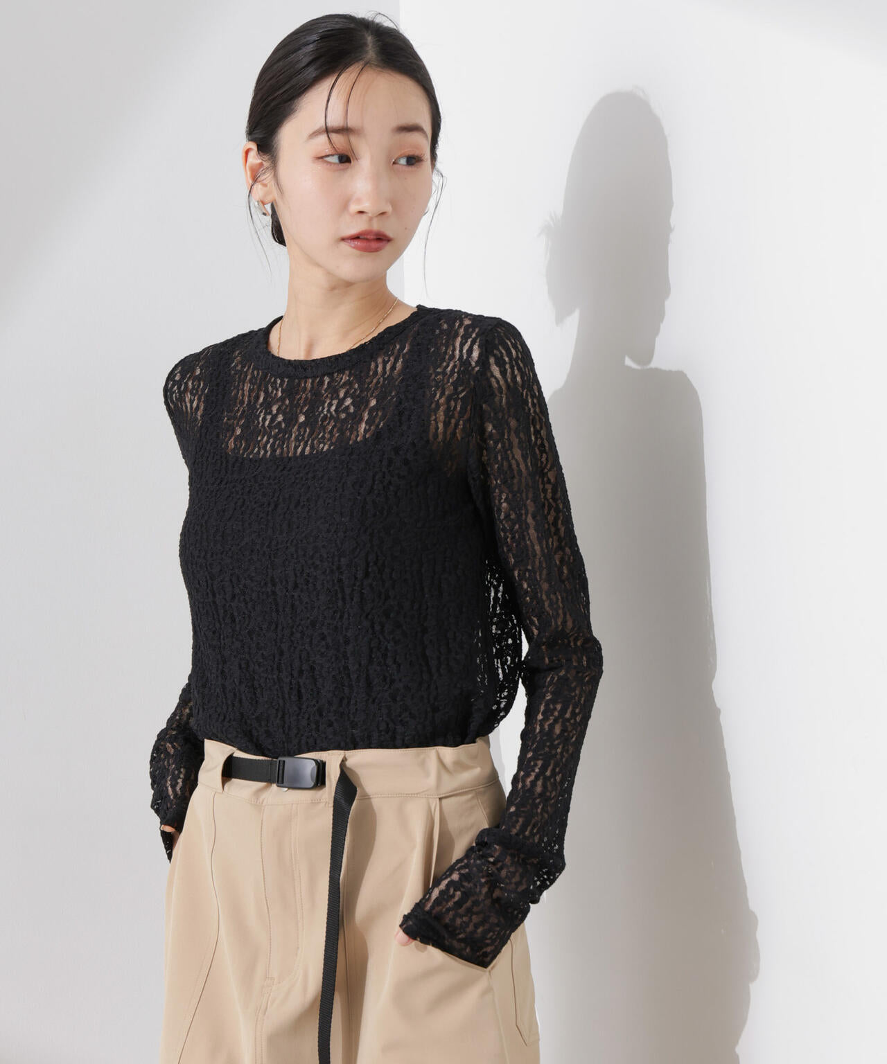 シアーレースカットトップス 6735123311