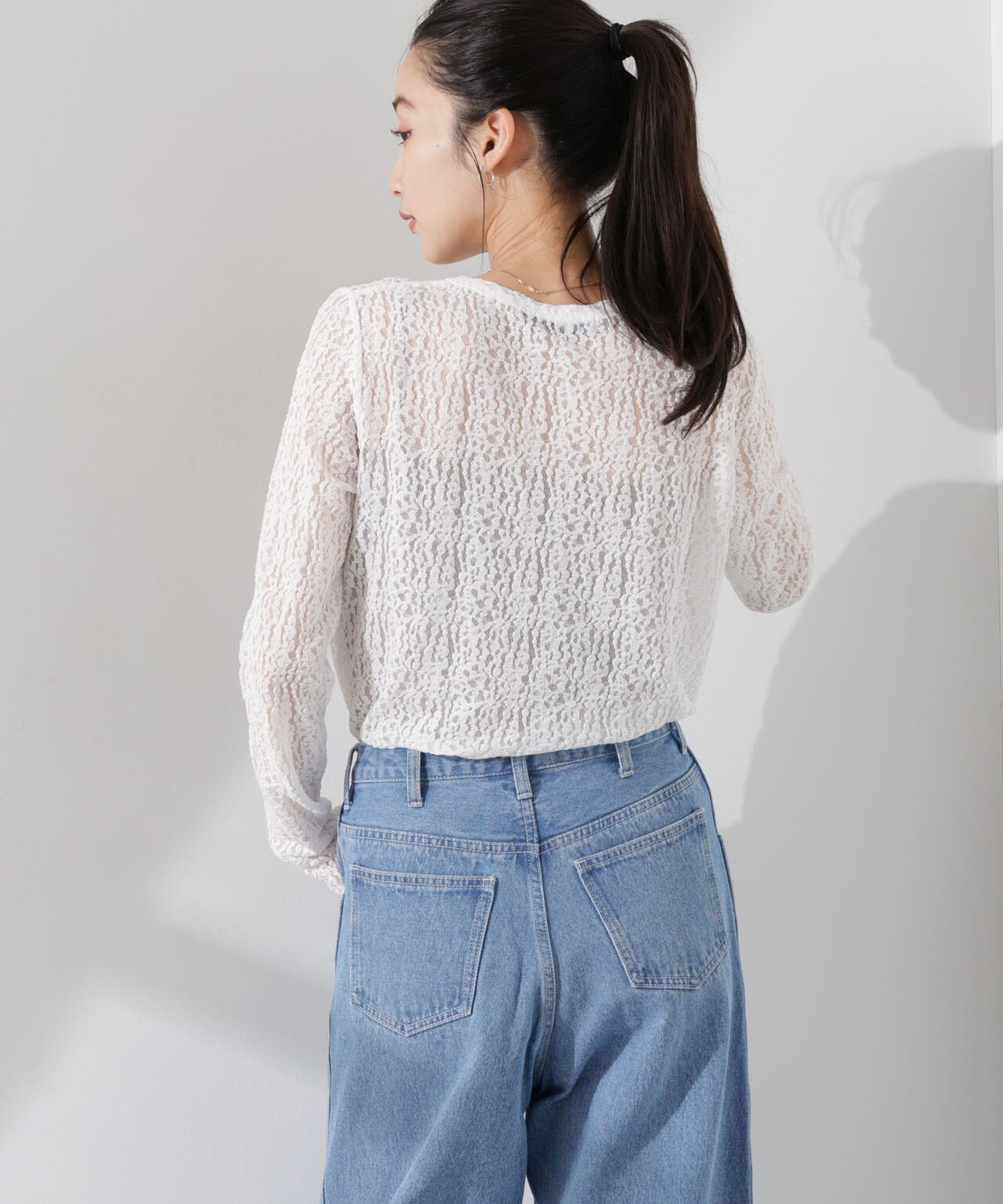 シアーレースカットトップス 6735123311