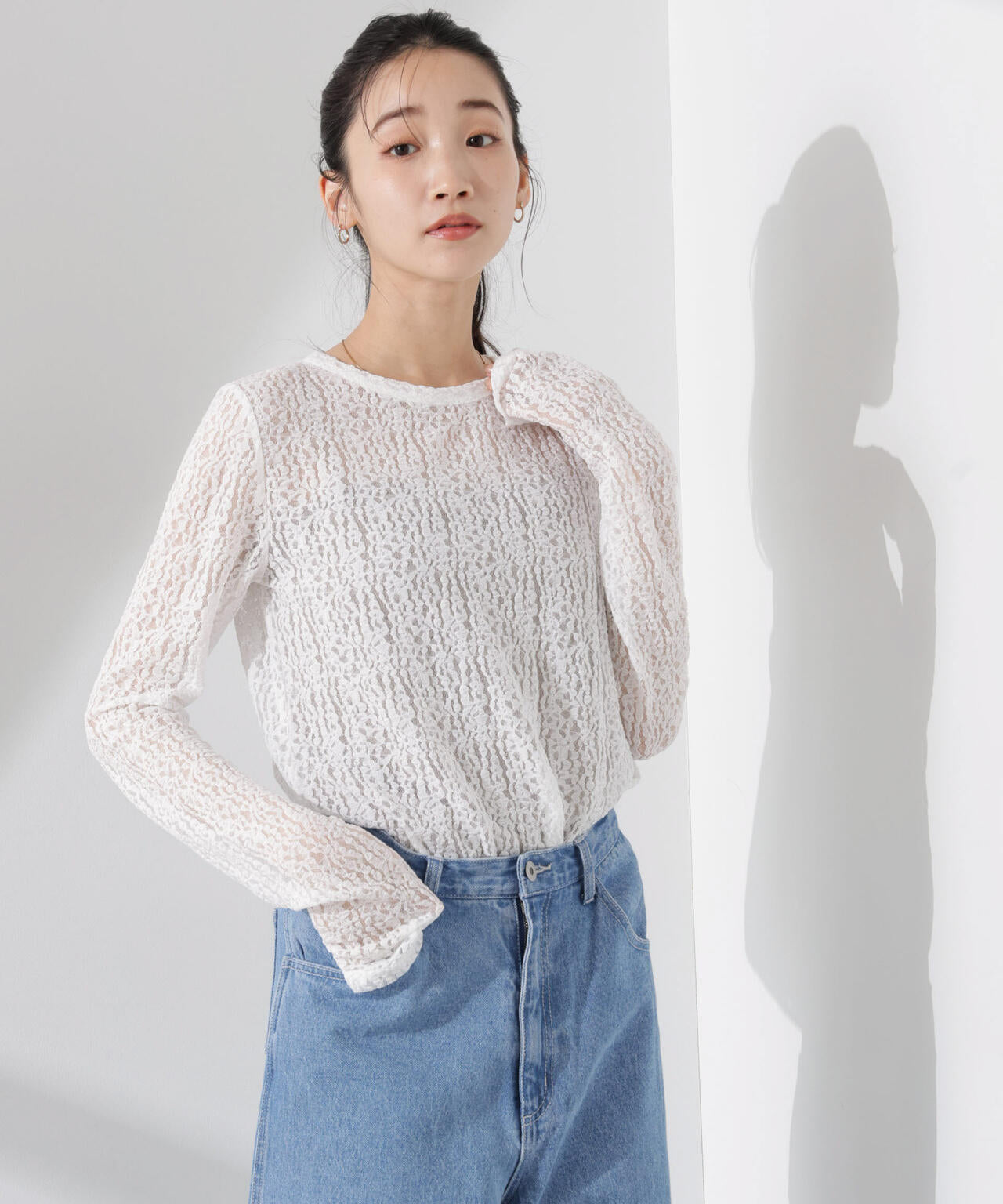 シアーレースカットトップス 6735123311