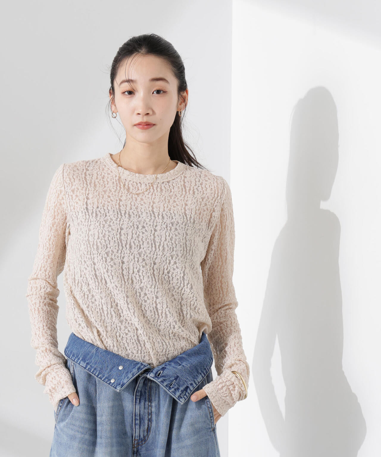 シアーレースカットトップス 6735123311