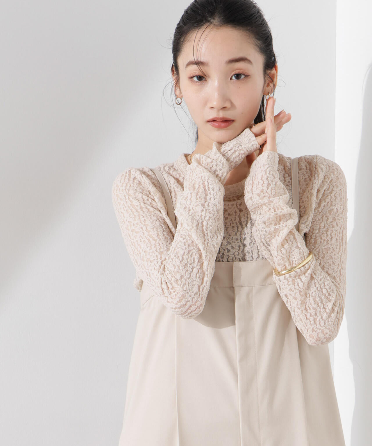 シアーレースカットトップス 6735123311