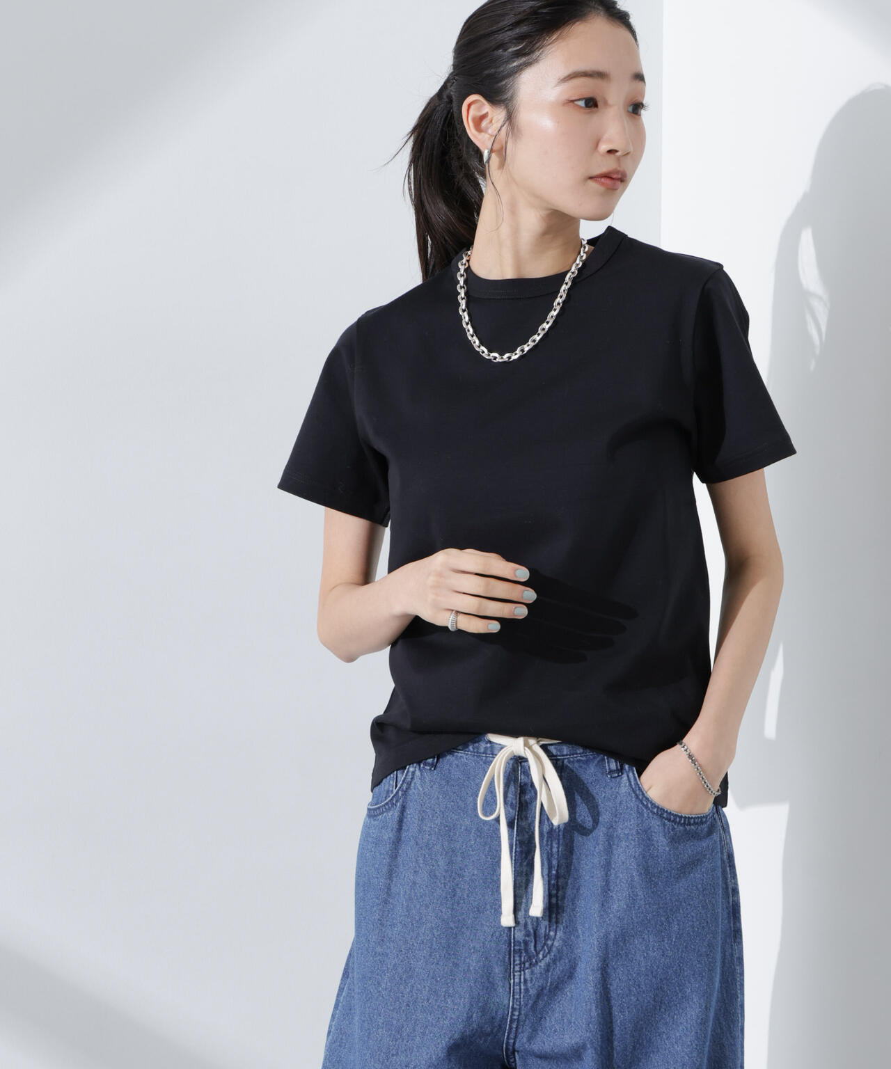 Anti SmellスムースシルケットクルーネックTシャツ 6735124301