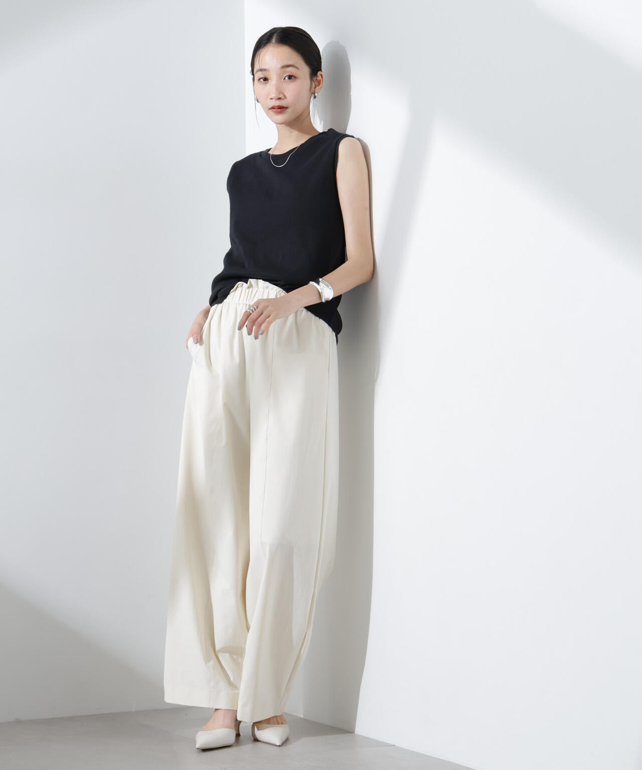 UVカット抗菌防臭吸水速乾イージーケアノースリーブ 6735124303