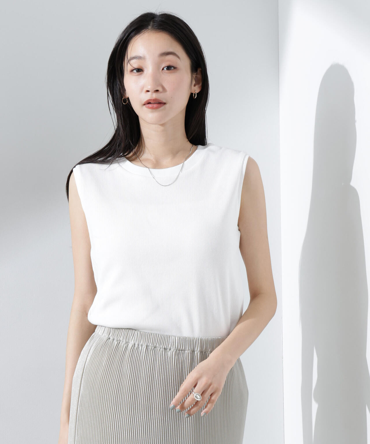 UVカット抗菌防臭吸水速乾イージーケアノースリーブ 6735124303