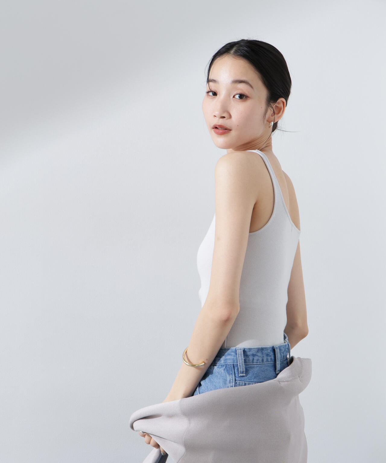 抗菌防臭リブカップ付きタンクトップ 6735124305