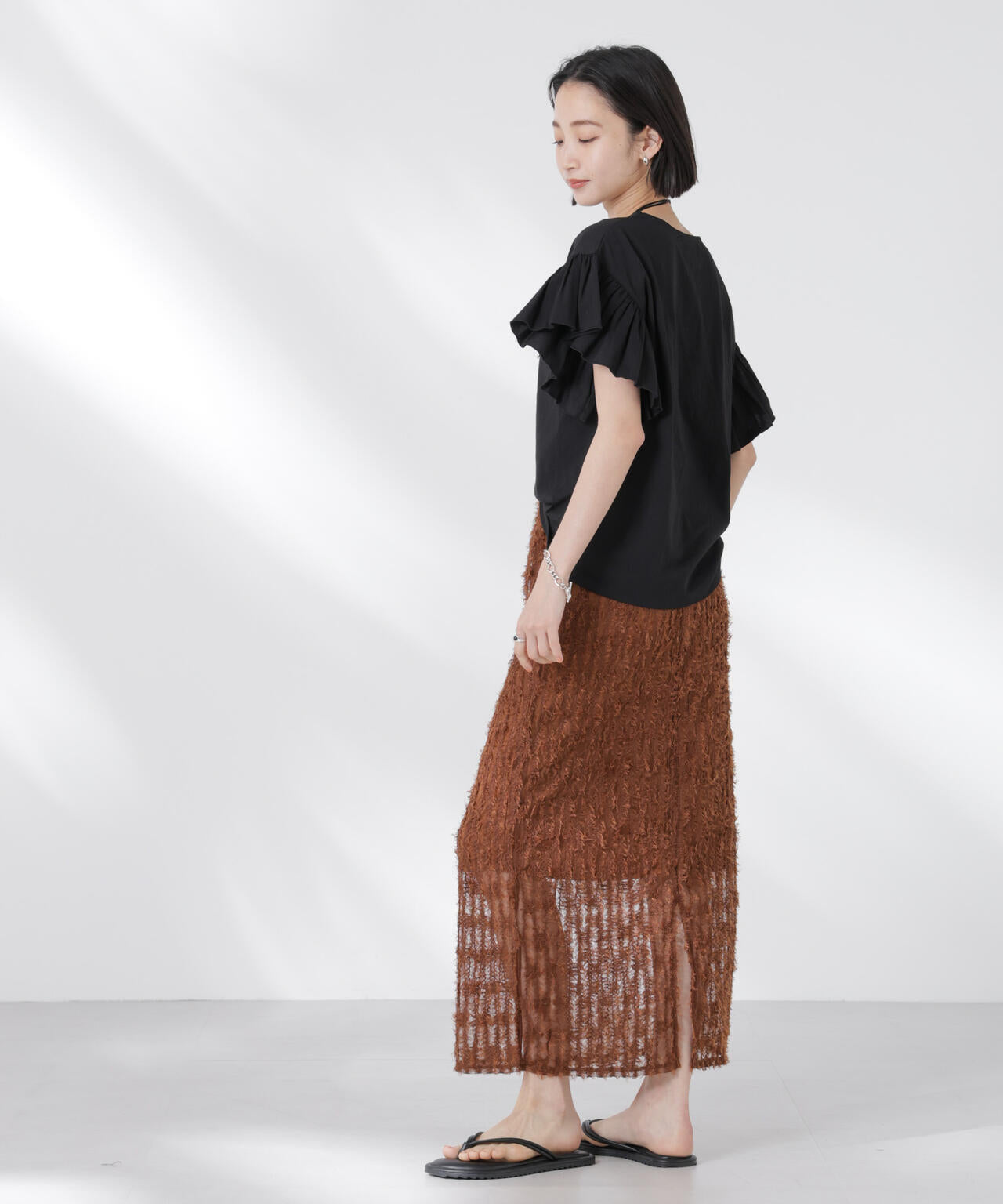 STORATECH 機能素材フレアデザインスリーブトップス 6735124318