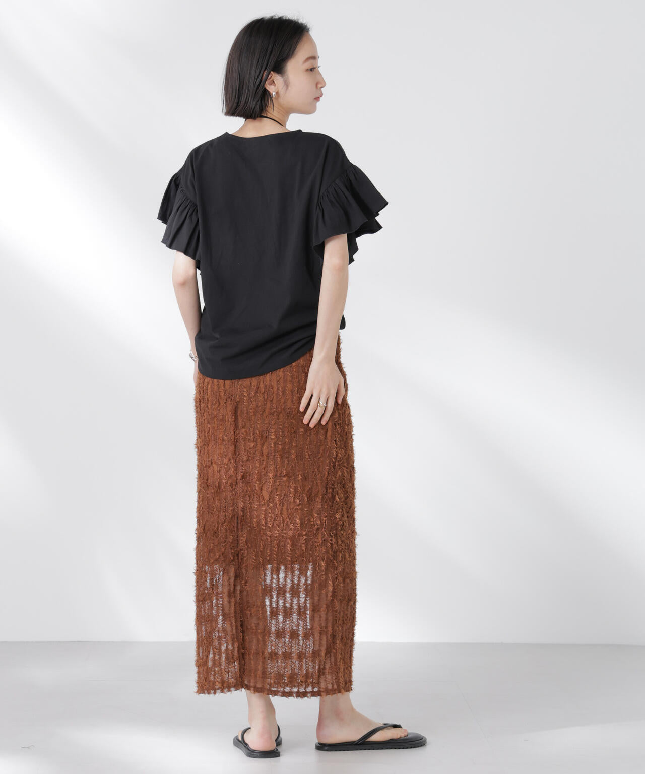 STORATECH 機能素材フレアデザインスリーブトップス 6735124318