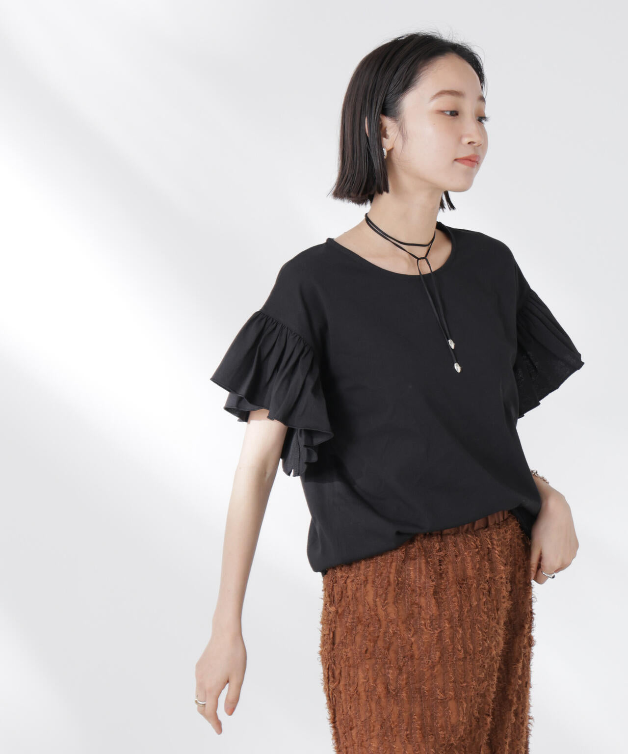 STORATECH 機能素材フレアデザインスリーブトップス 6735124318