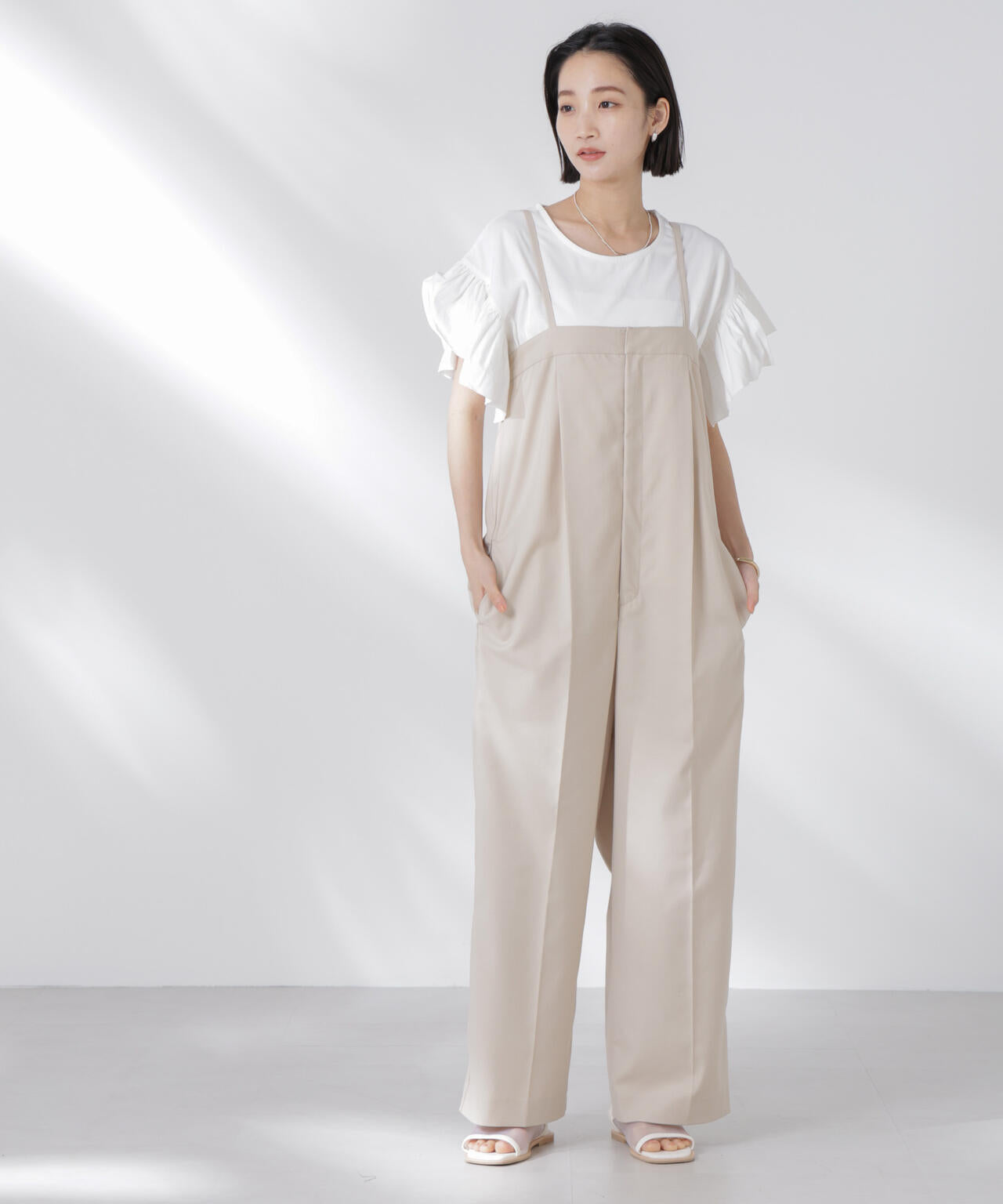 STORATECH 機能素材フレアデザインスリーブトップス 6735124318