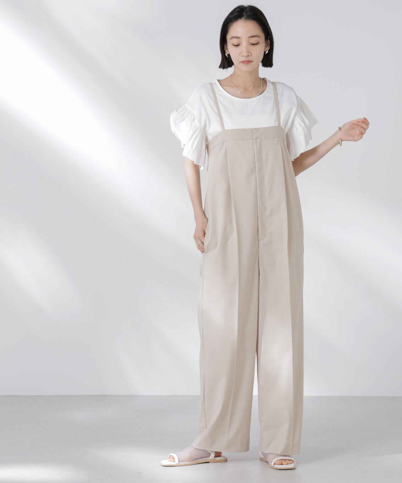 STORATECH 機能素材フレアデザインスリーブトップス 6735124318