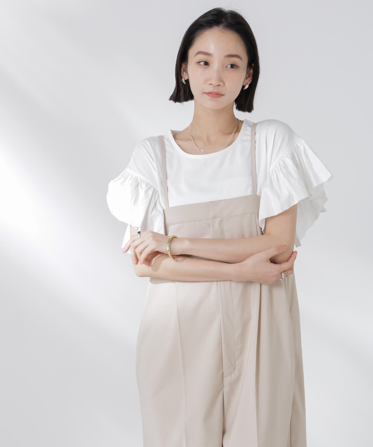 STORATECH 機能素材フレアデザインスリーブトップス 6735124318