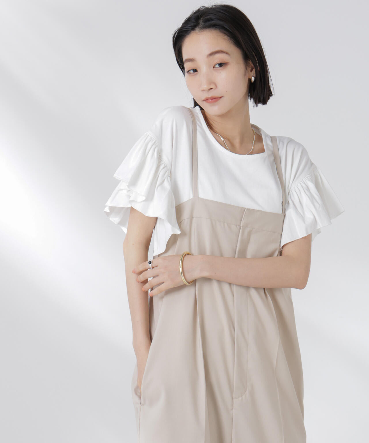 STORATECH 機能素材フレアデザインスリーブトップス 6735124318