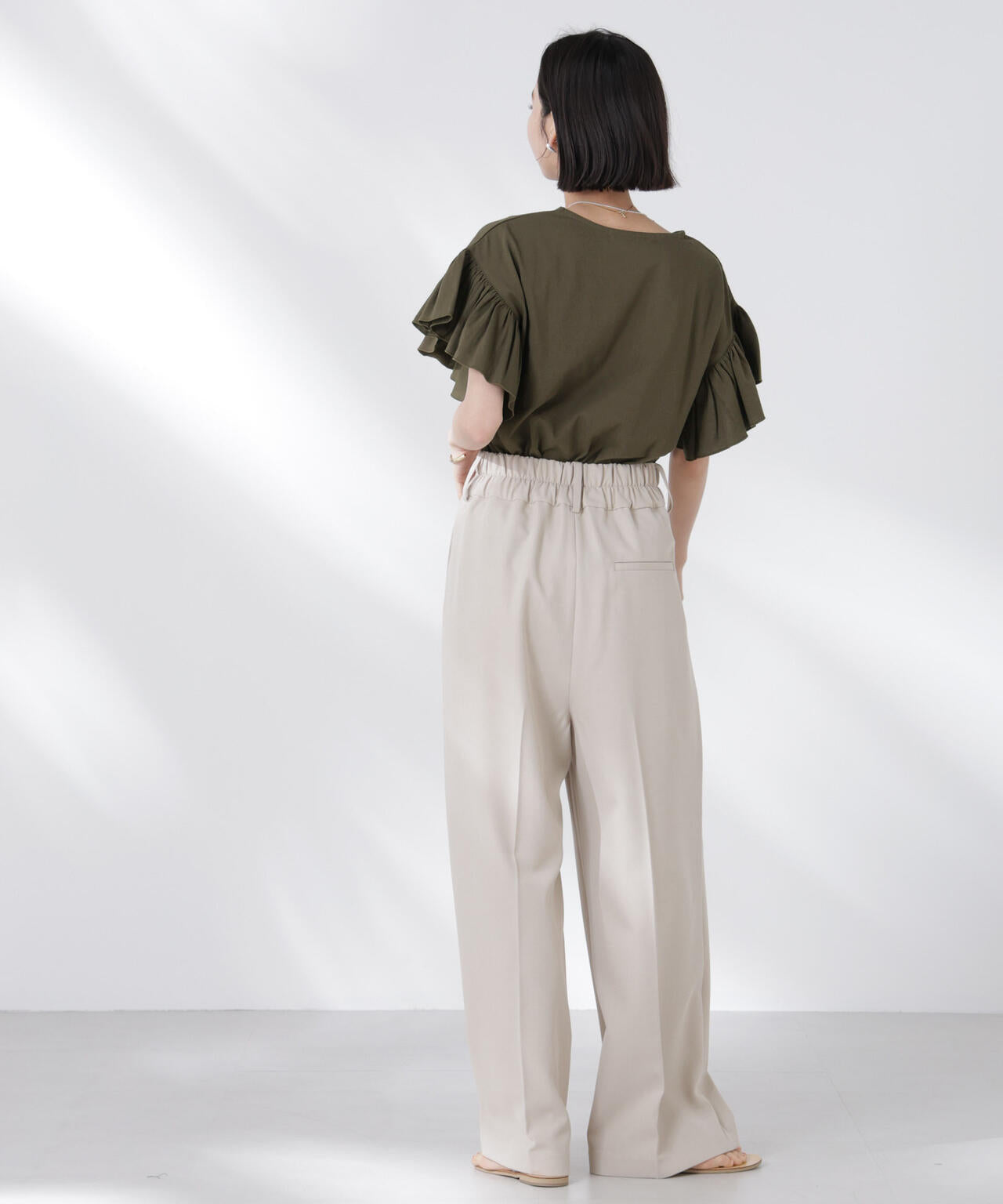 STORATECH 機能素材フレアデザインスリーブトップス 6735124318