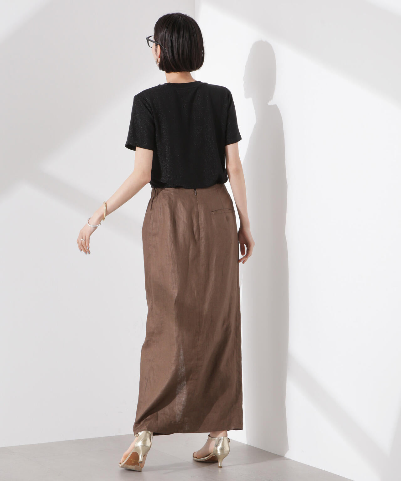 ラメカットクルーネックTシャツ 6735124320