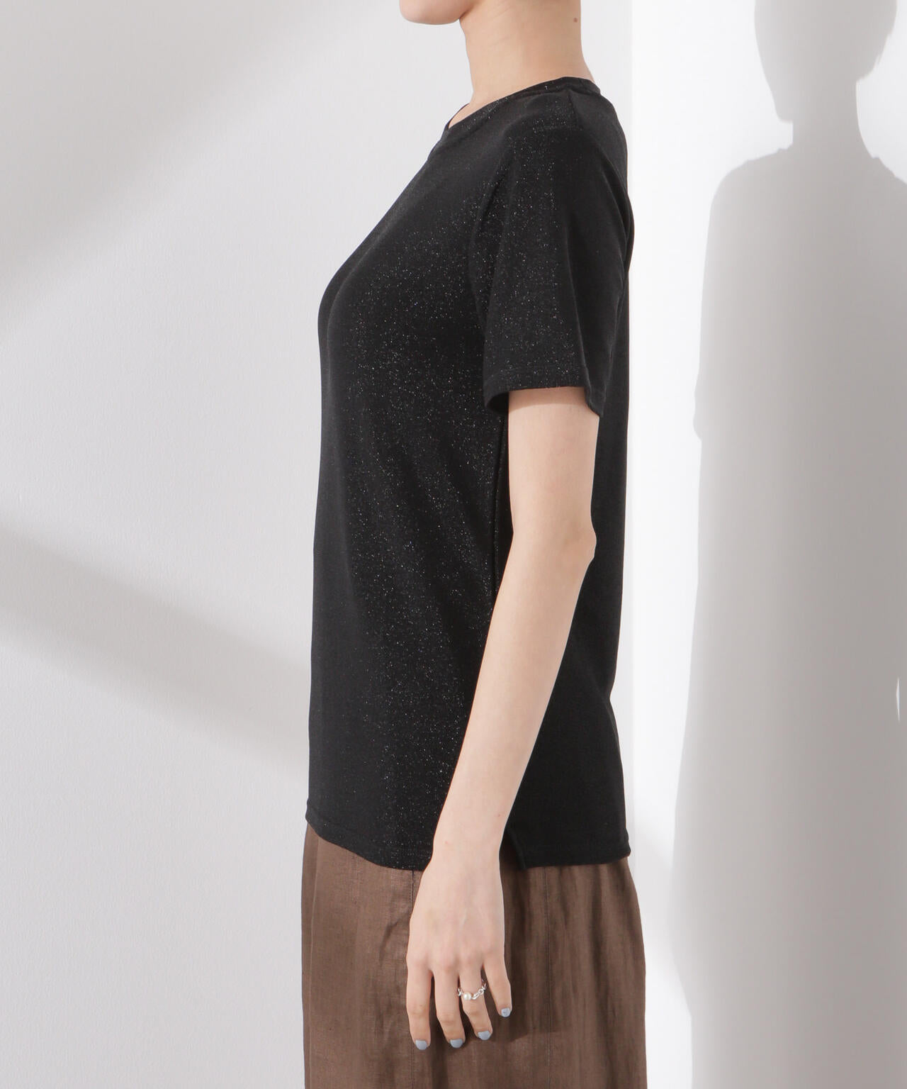 ラメカットクルーネックTシャツ 6735124320