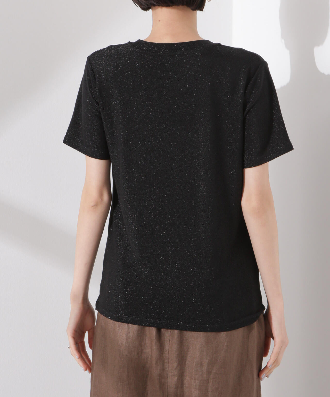 ラメカットクルーネックTシャツ 6735124320