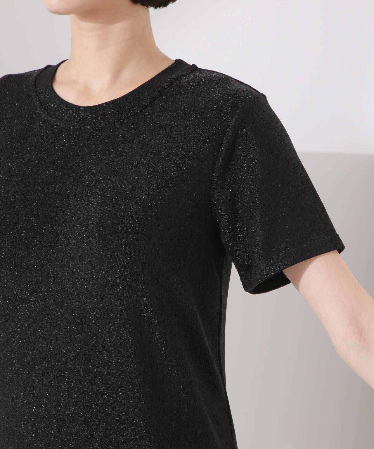 ラメカットクルーネックTシャツ 6735124320