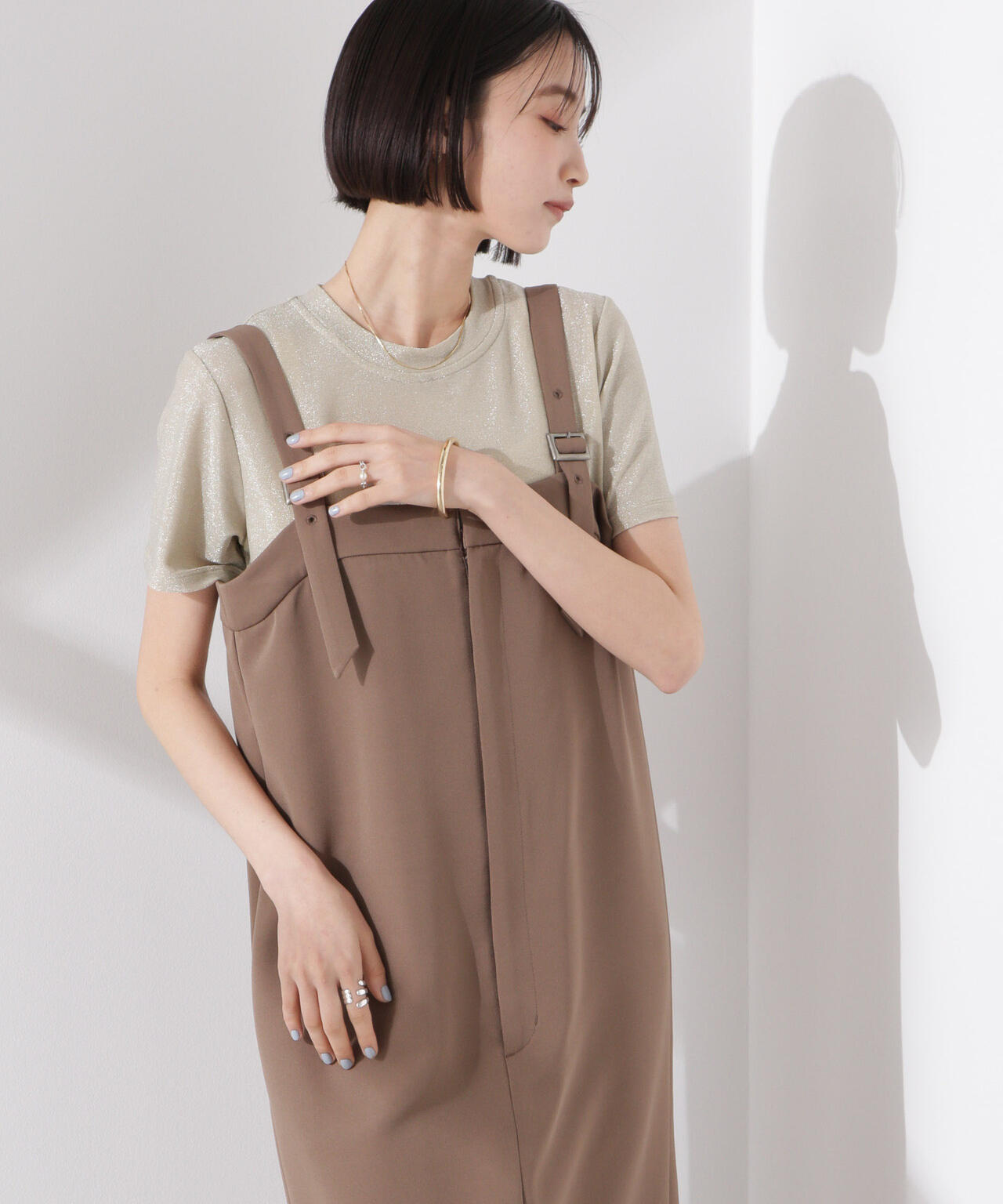 ラメカットクルーネックTシャツ 6735124320