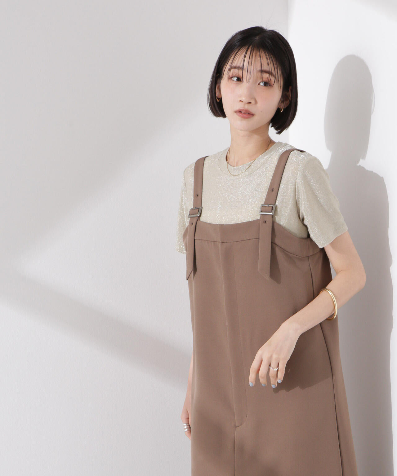 ラメカットクルーネックTシャツ 6735124320