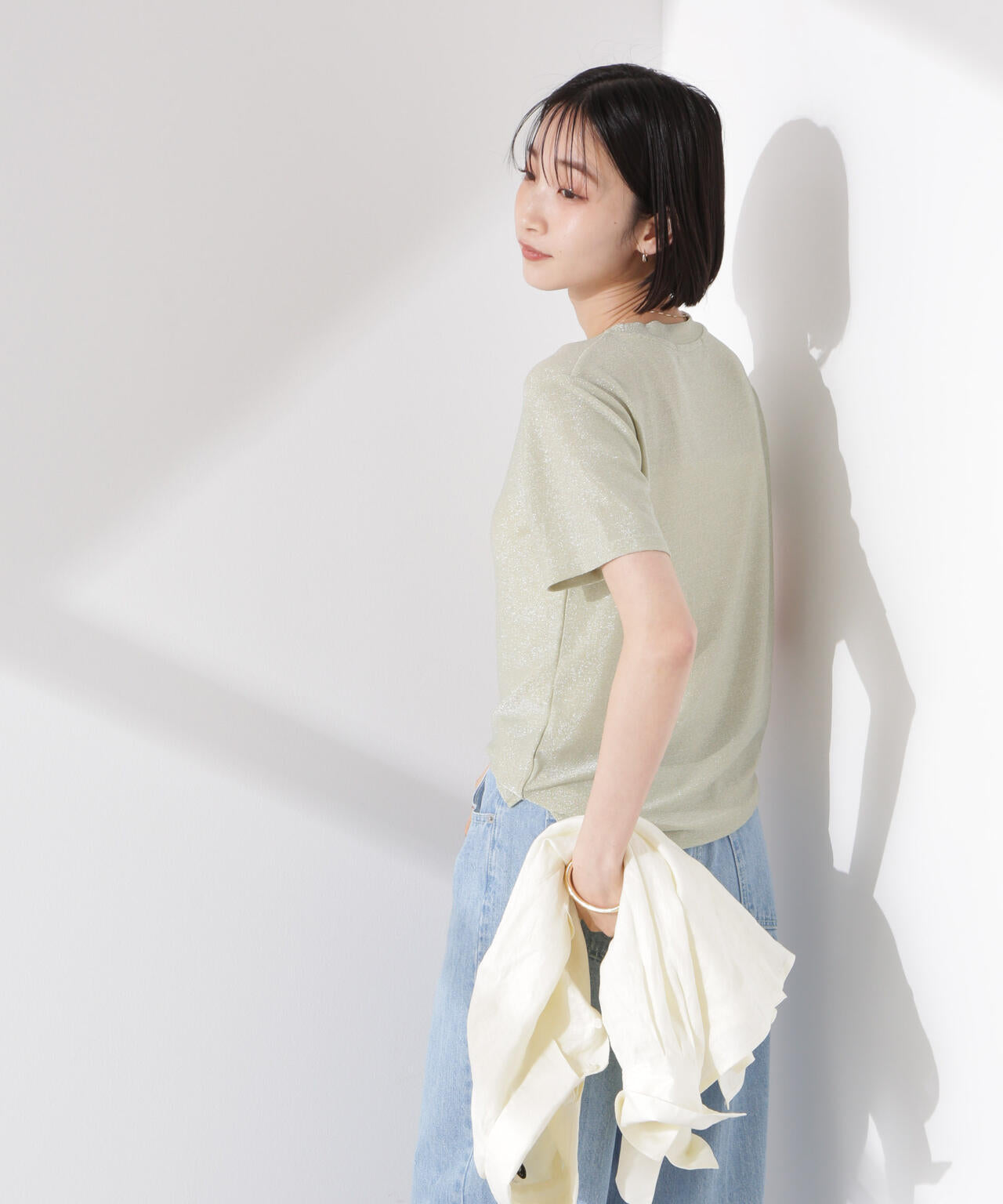 ラメカットクルーネックTシャツ 6735124320