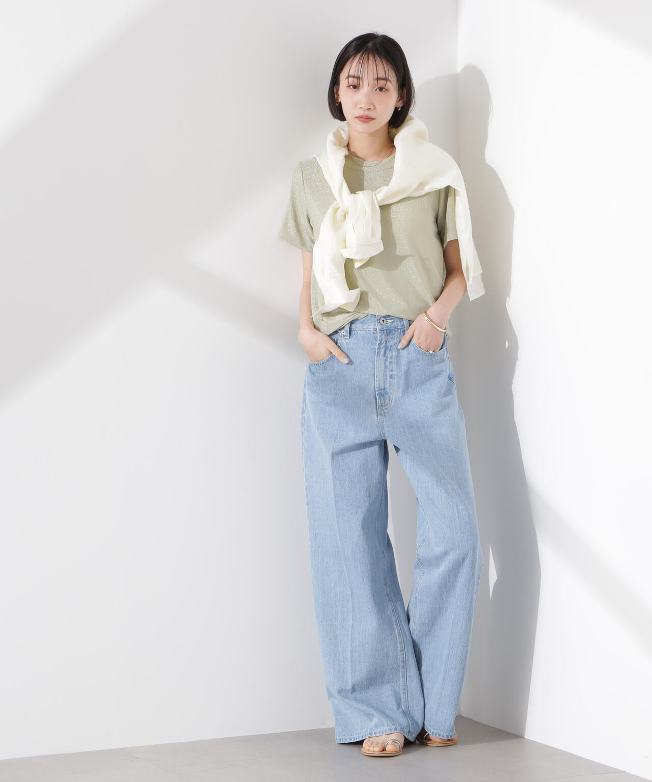 ラメカットクルーネックTシャツ 6735124320