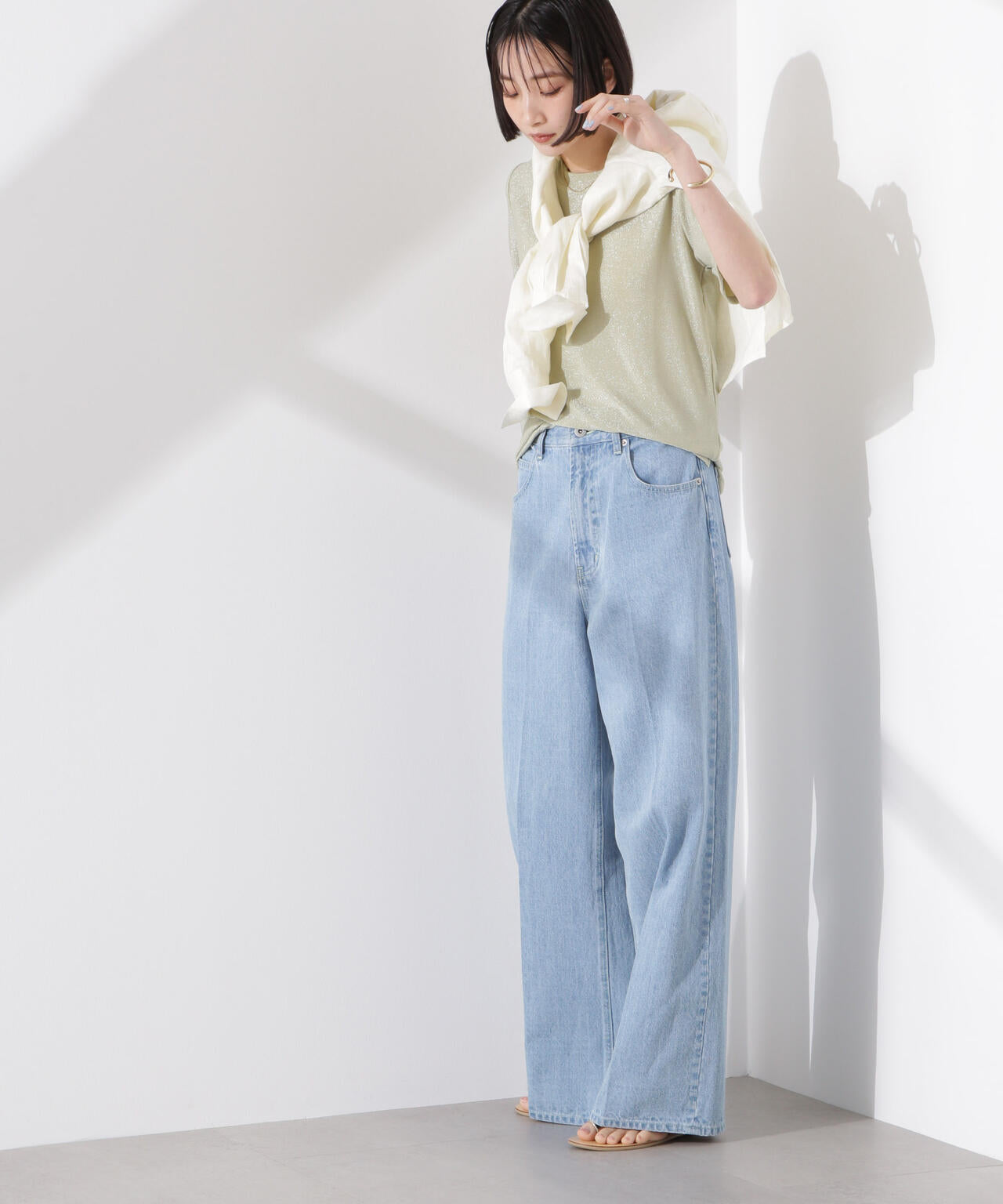ラメカットクルーネックTシャツ 6735124320