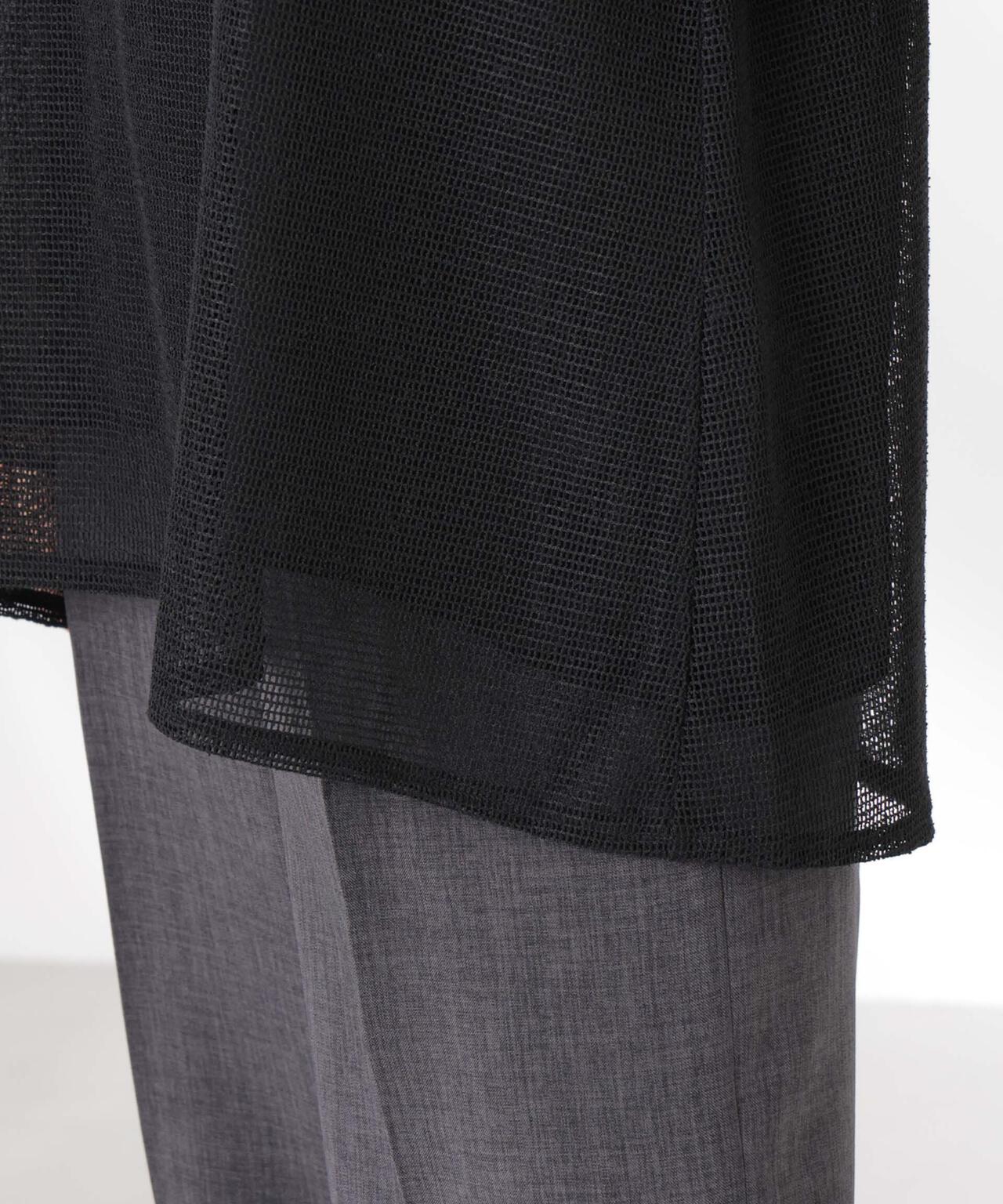 メッシュ×シフォンコンビチュニックトップス 6735124323