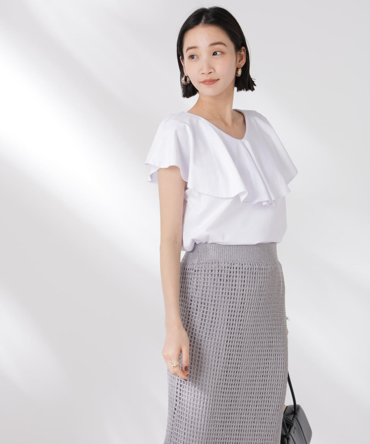 ラッフルカラーカットノースリーブトップス 6735124331