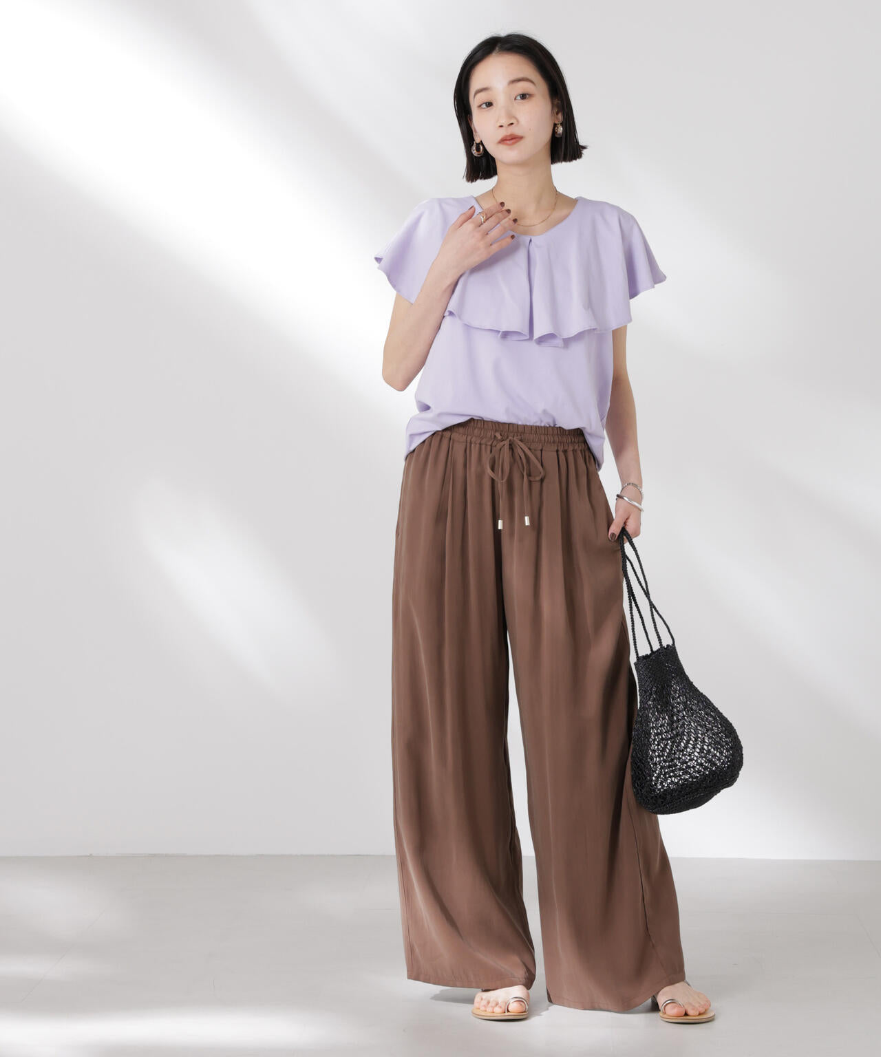 ラッフルカラーカットノースリーブトップス 6735124331