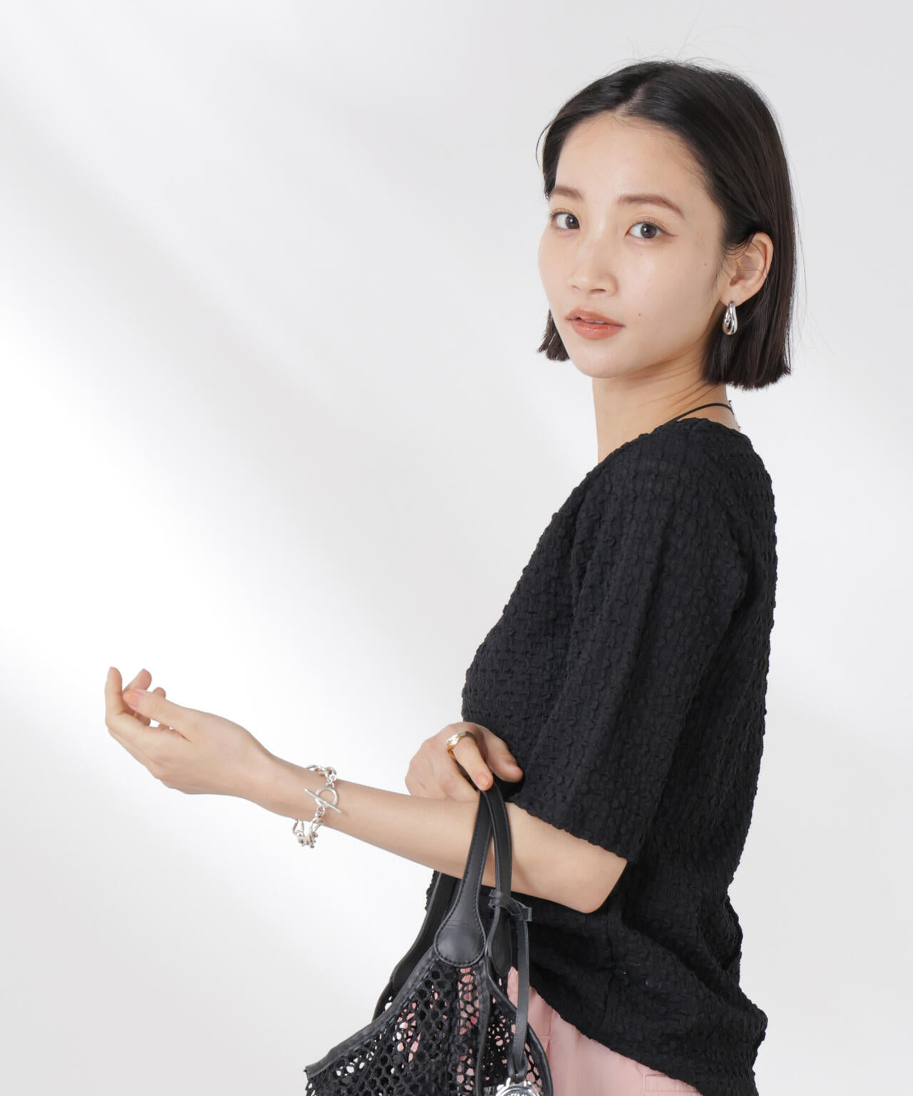 カットサッカークルーネックTシャツ 6735124333