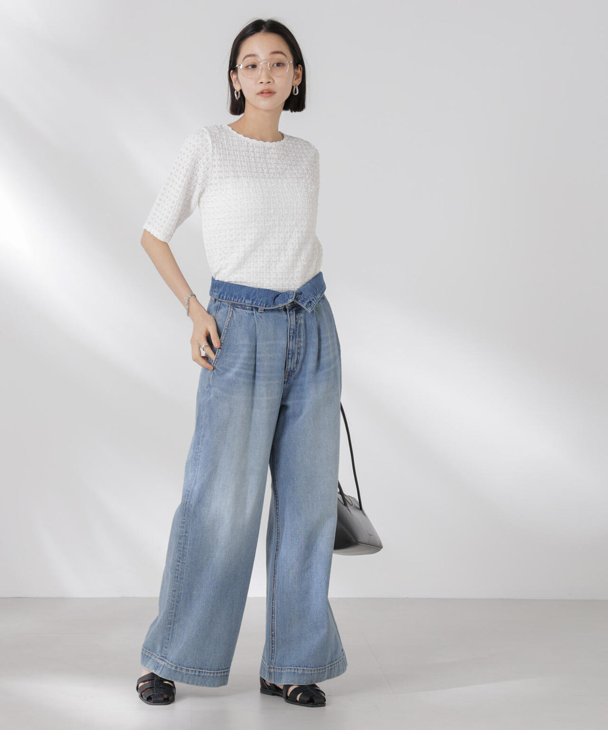 カットサッカークルーネックTシャツ 6735124333