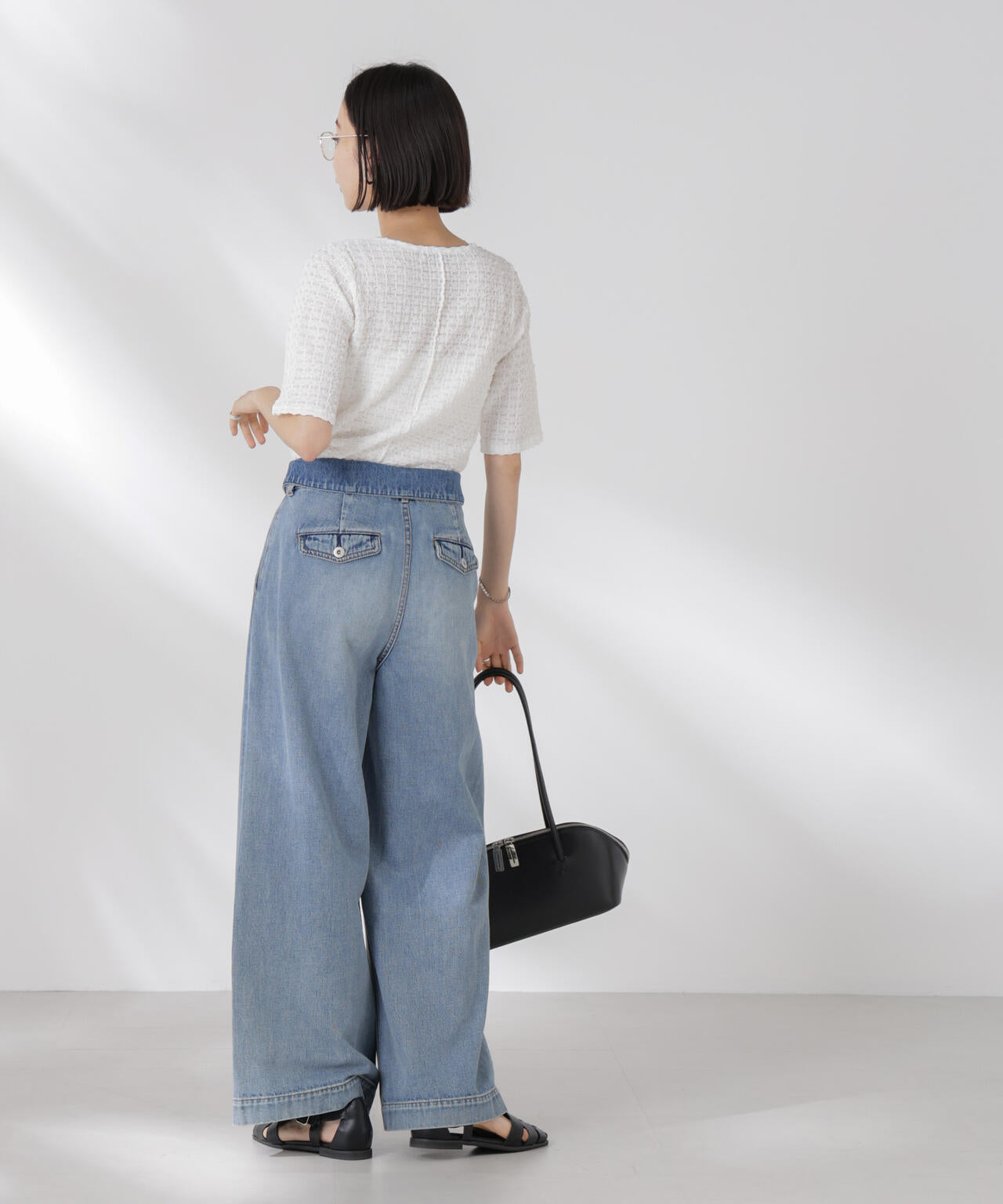カットサッカークルーネックTシャツ 6735124333