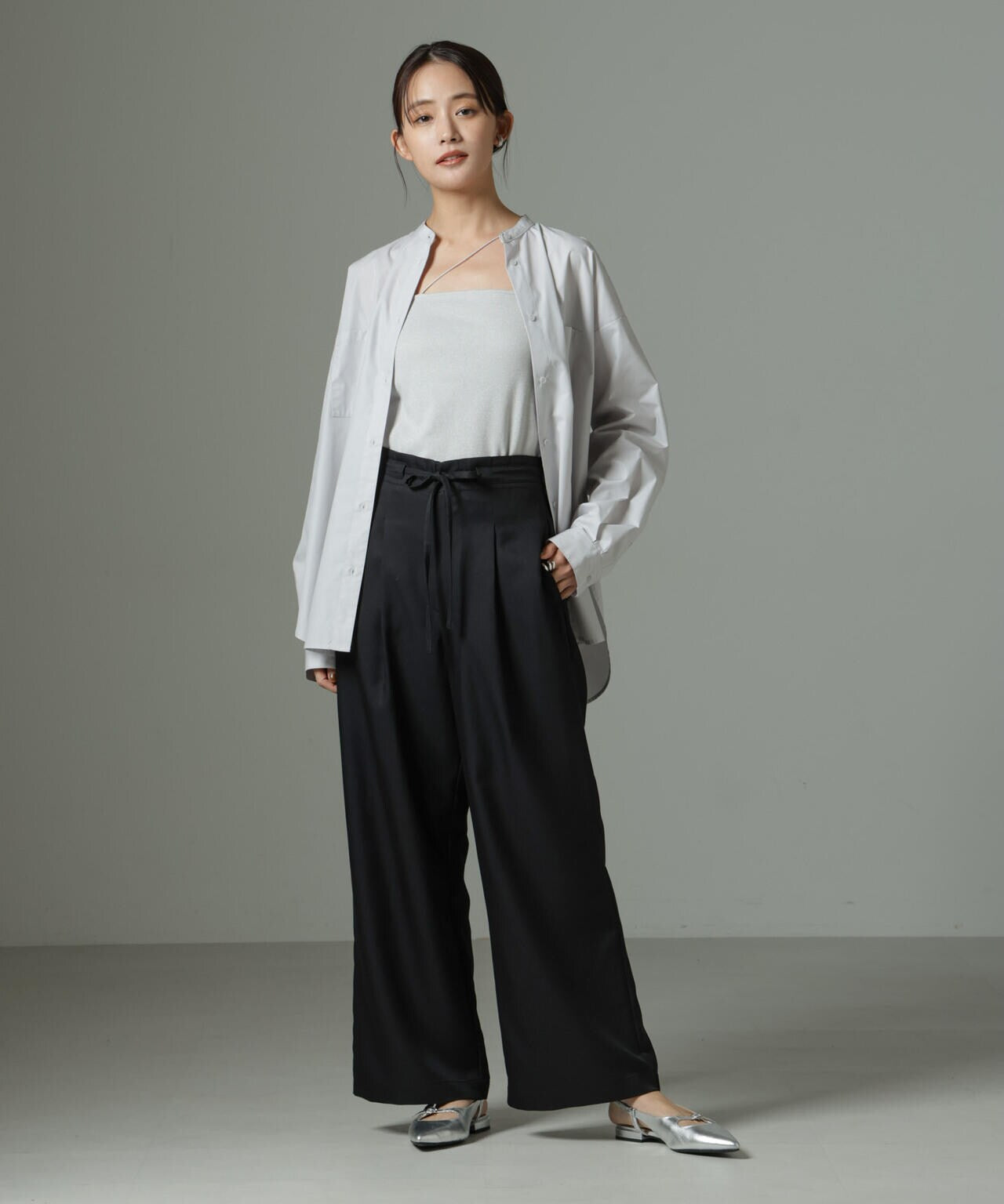ウエストリボンベルトパンツ(セットアップ可) 6735127301