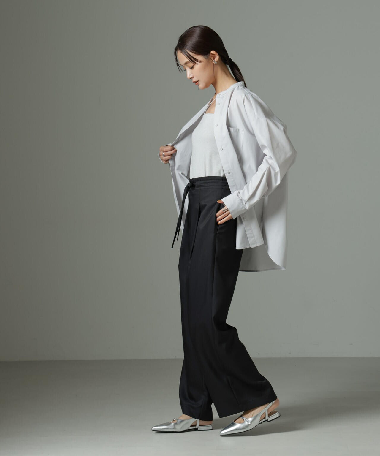 ウエストリボンベルトパンツ(セットアップ可) 6735127301