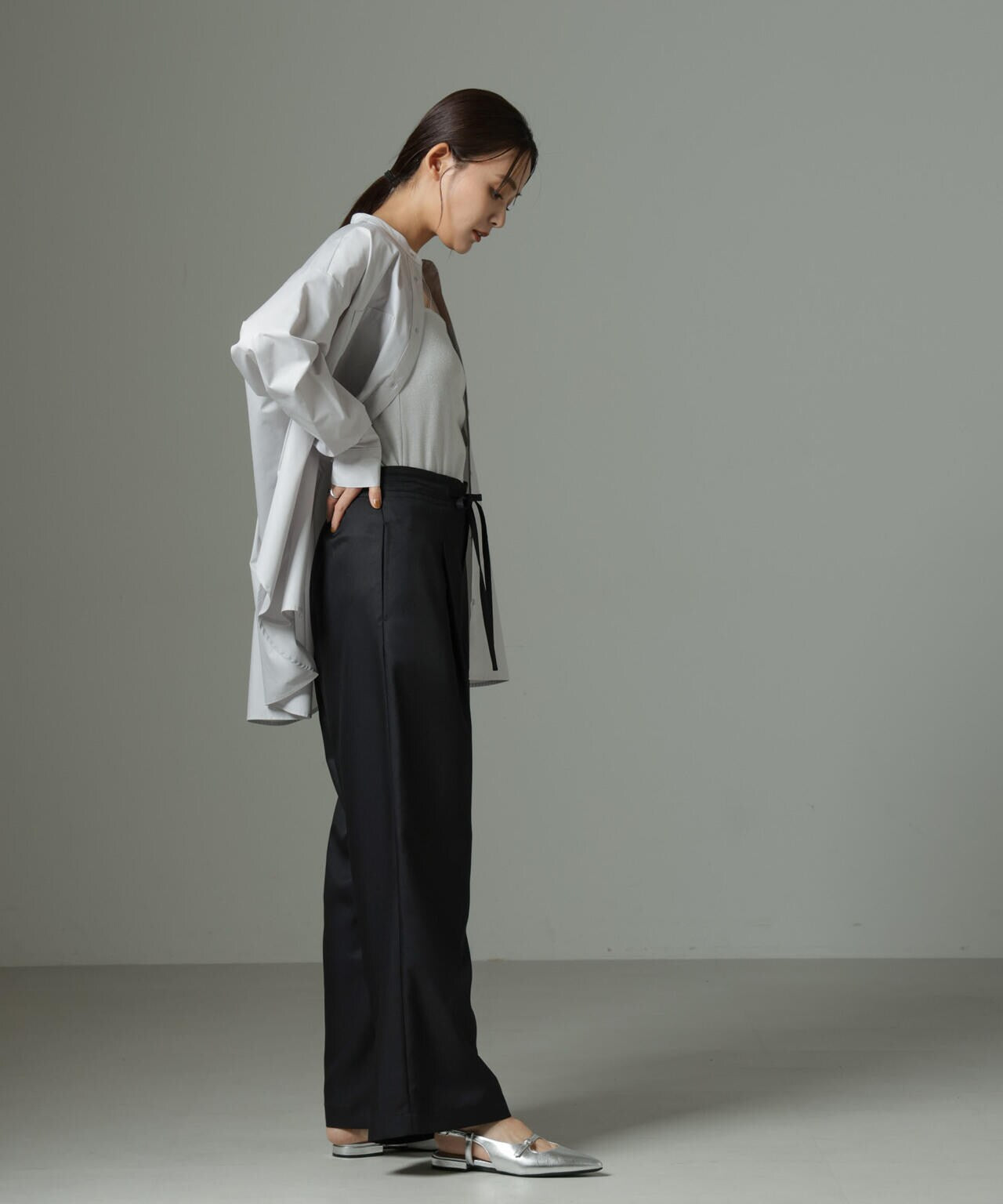 ウエストリボンベルトパンツ(セットアップ可) 6735127301