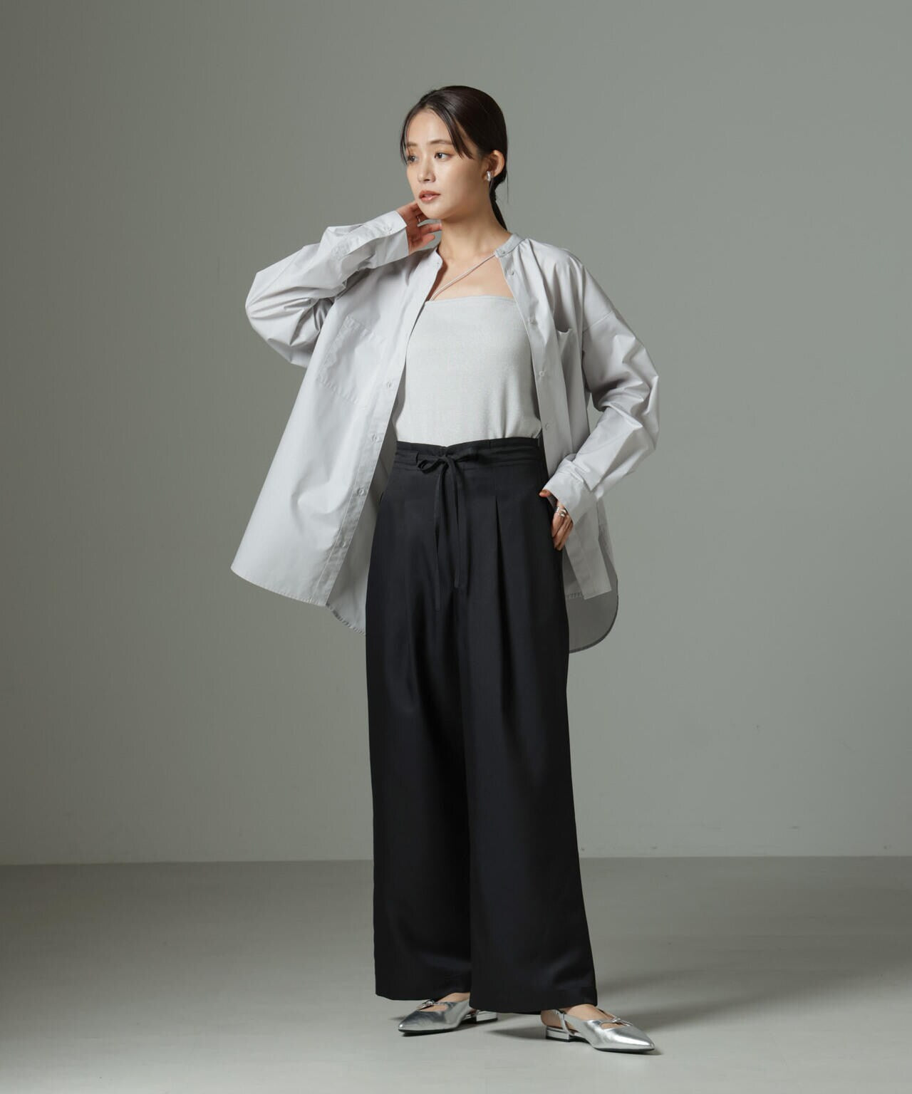 ウエストリボンベルトパンツ(セットアップ可) 6735127301