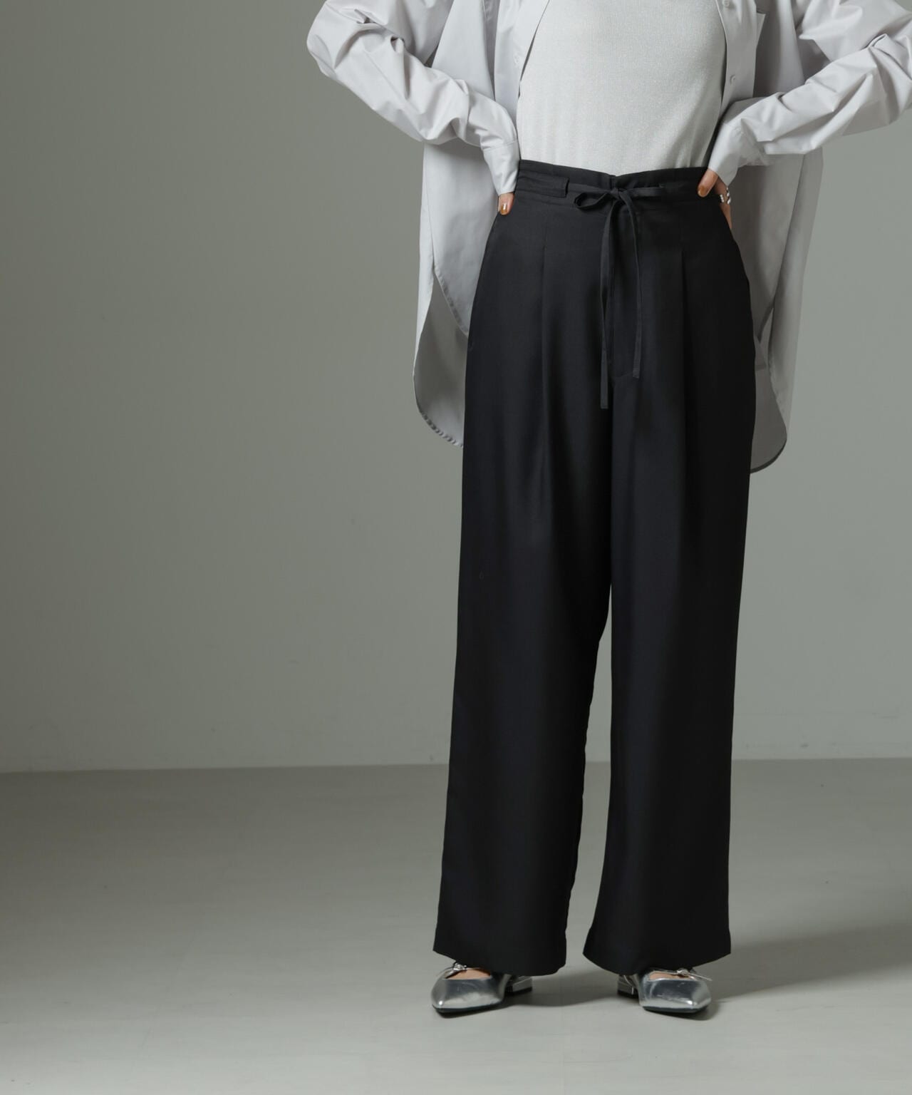 ウエストリボンベルトパンツ(セットアップ可) 6735127301