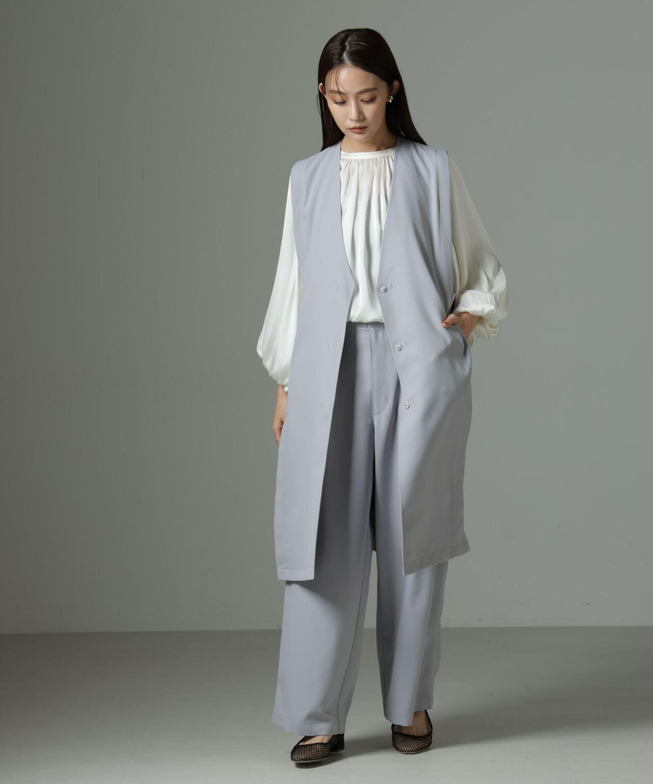 ウエストリボンベルトパンツ(セットアップ可) 6735127301