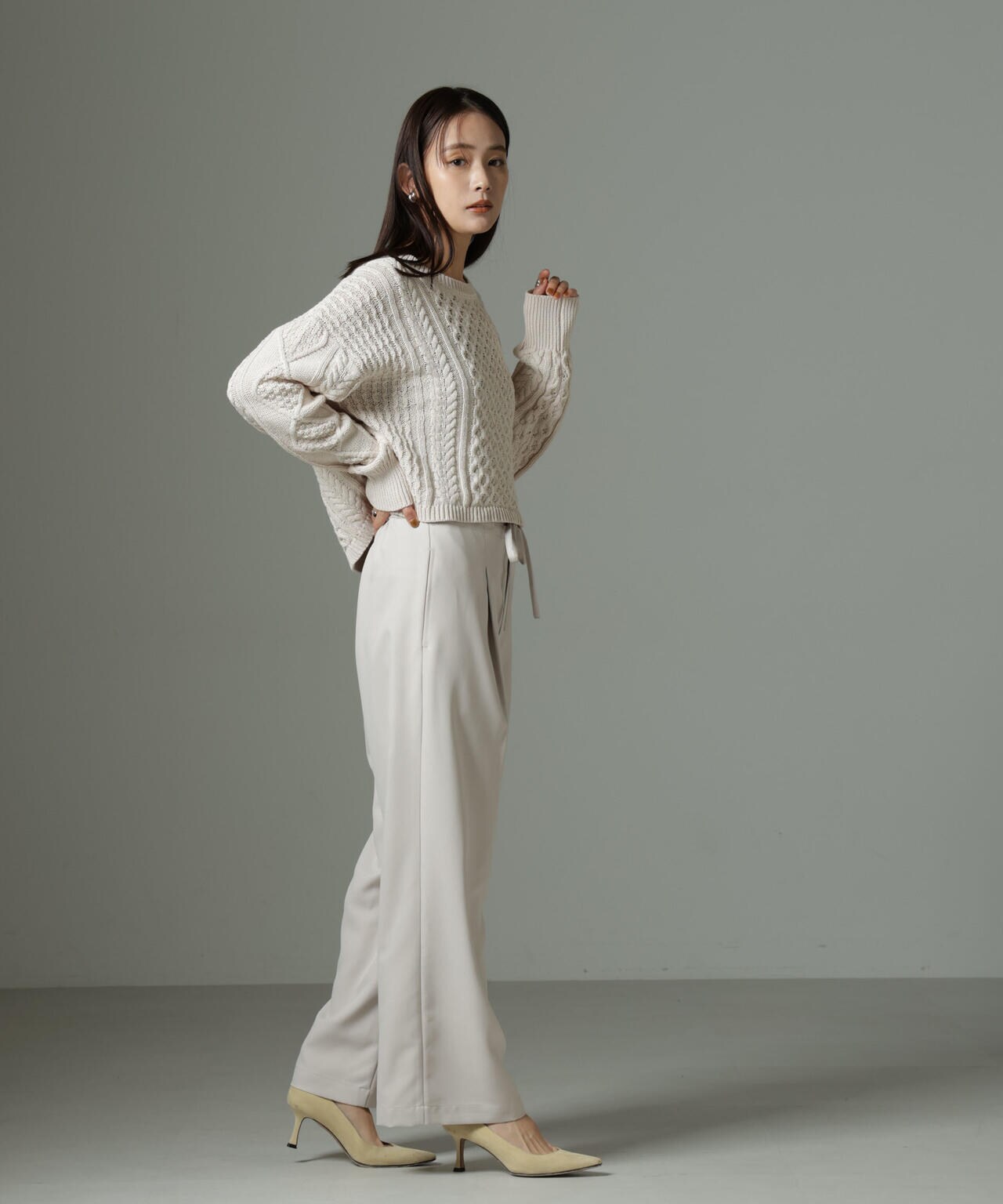 ウエストリボンベルトパンツ(セットアップ可) 6735127301