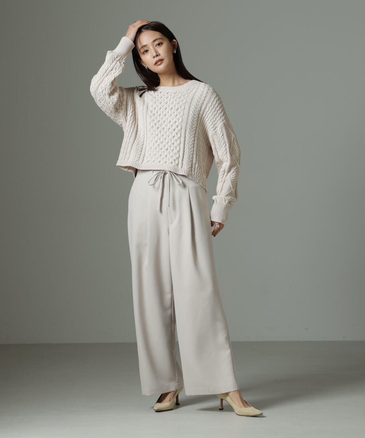 ウエストリボンベルトパンツ(セットアップ可) 6735127301